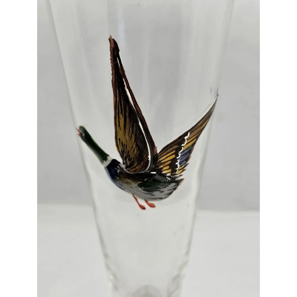 Set of 5 Vintage Wildlife Fowl Birds Pilsner Beer Glasses